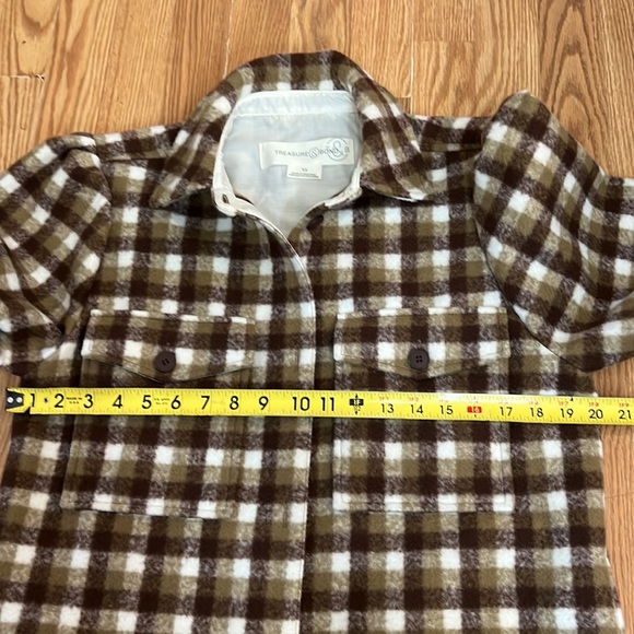 Treasure & Bond Plaid Shirt Jacket Puff Sleeve Button Up size XS - Picture 5 of 16